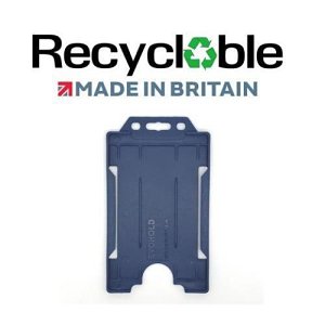 Evohold RSSP-Dark Blue vertical rigid recycled plastic badge holder dark blue